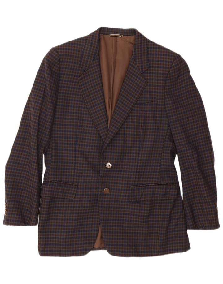 Мужской пиджак Aquascutum с 2 пуговицами, Великобритания 38, средний разноцветный клетчатый узор