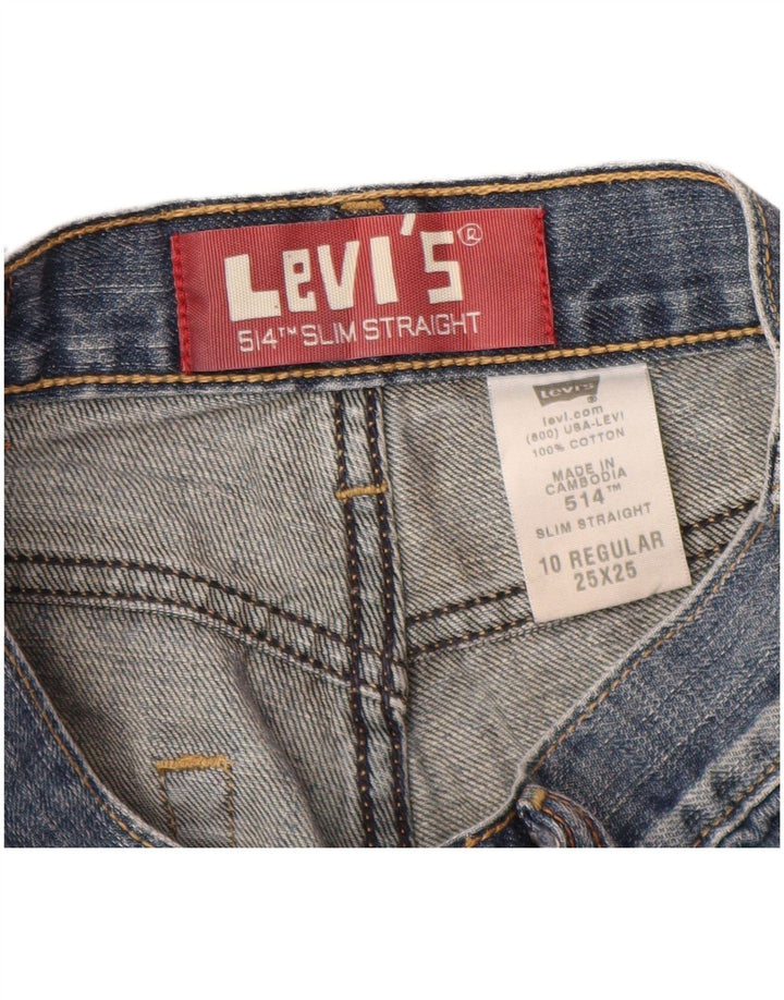 LEVI'S Boys 514 Узкие прямые джинсы 9-10 лет W25 L25 Синий хлопок