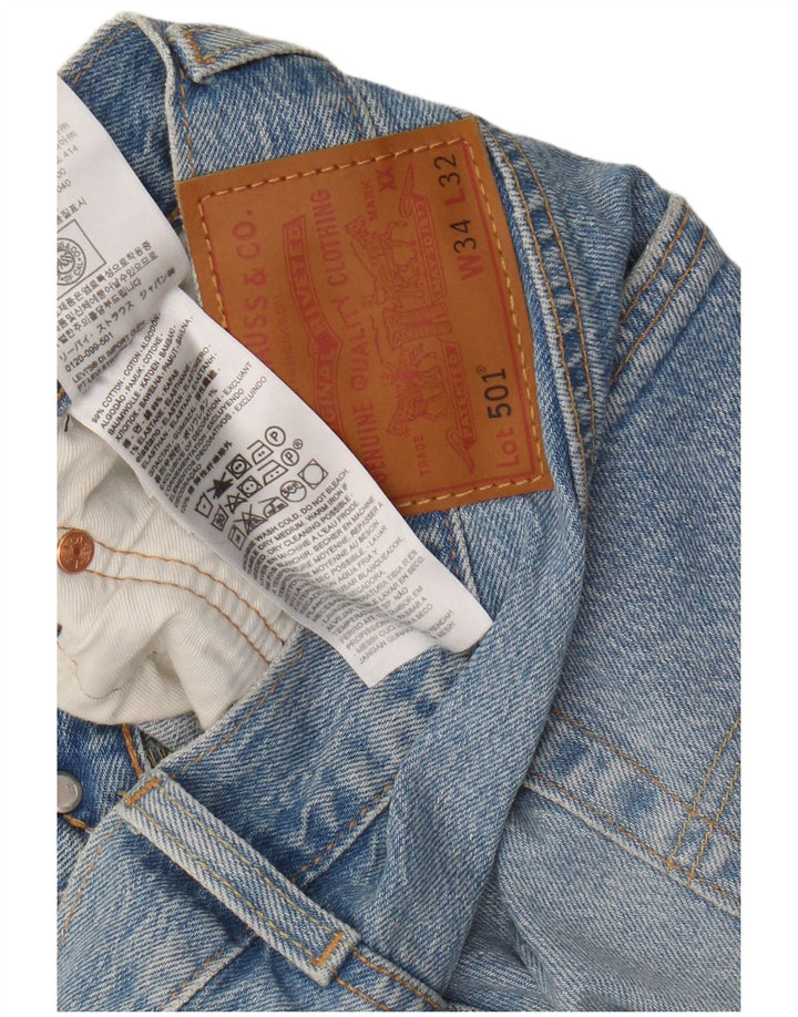 Мужские прямые джинсы Levi's 501 W34 L32 синие, хлопок