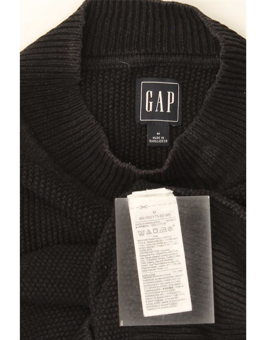 Женский джемпер с высоким воротником Gap UK 14, хлопковый средний черный цвет
