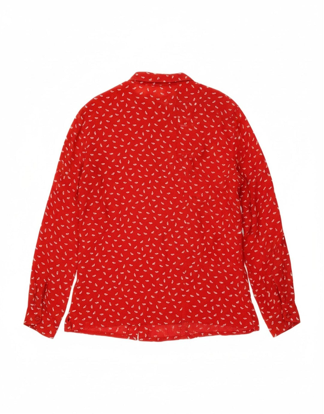 LOUIS LONDON Womens Abstract Pattern Shirt EU 44 XL Red Viscose