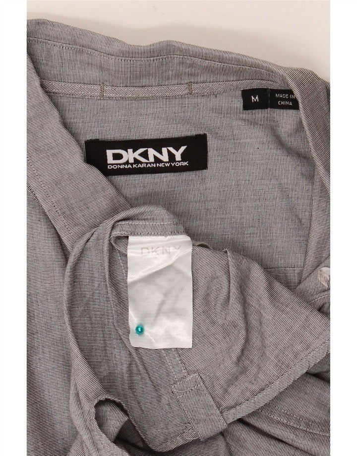 Мужская рубашка DKNY в тонкую полоску среднего серого цвета, хлопок