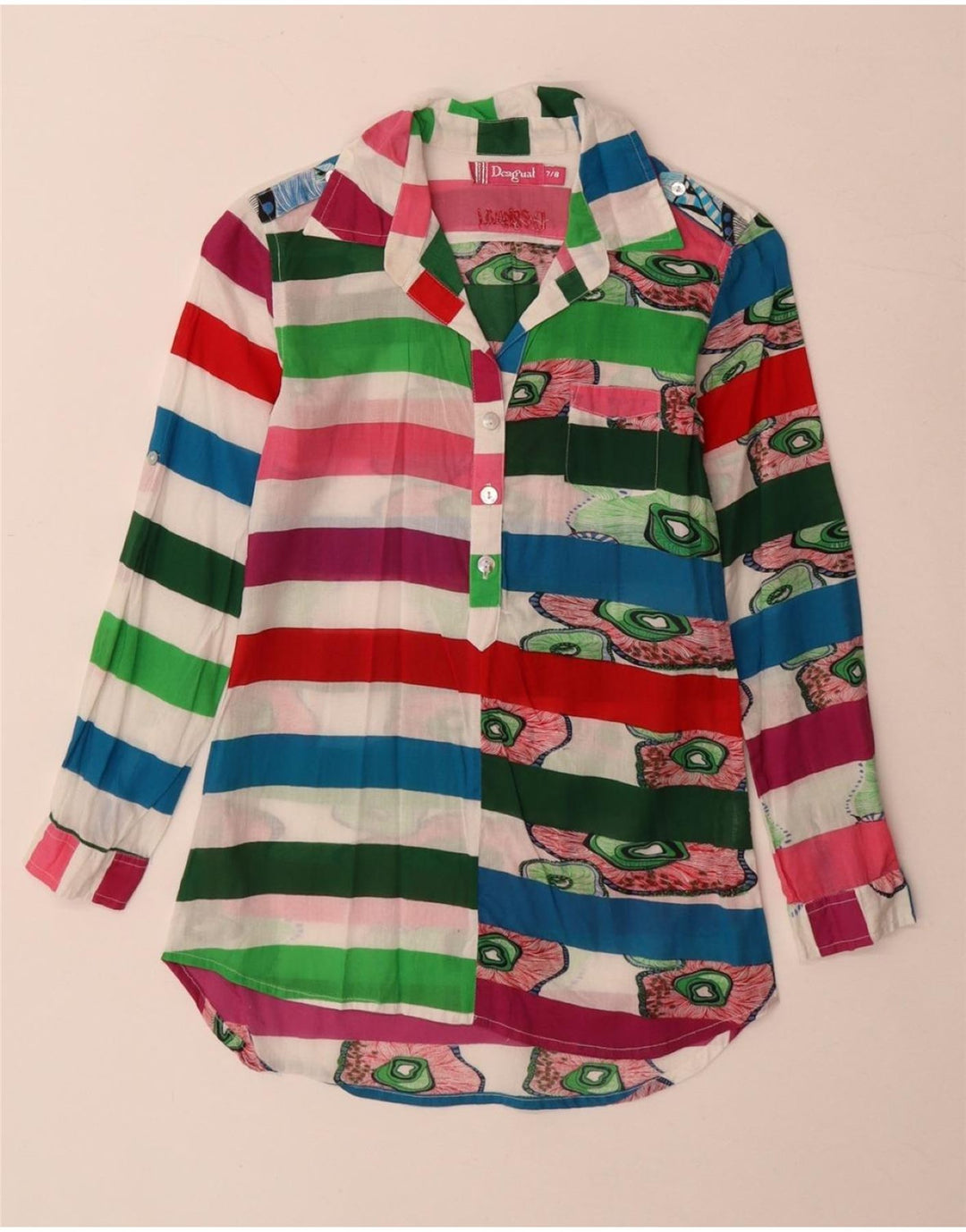 Длинный пуловер для девочек Desigual, разноцветный, 7–8 лет
