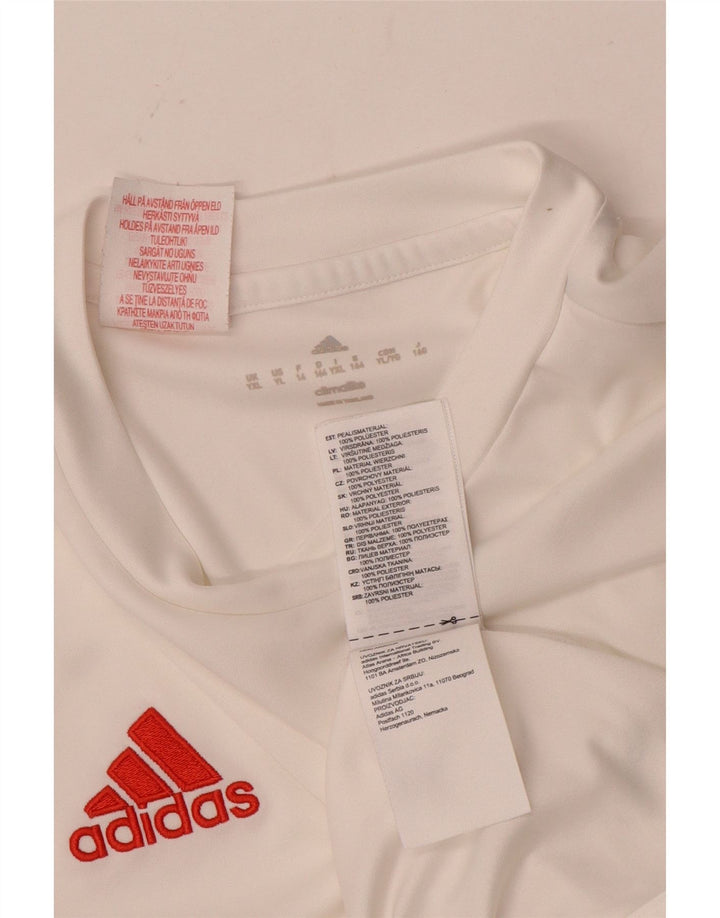 Футболка Adidas Climalite для мальчиков, топ 13-14 лет, XL, белый полиэстер