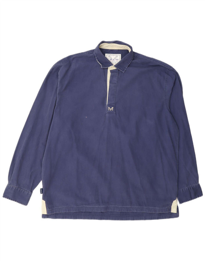 Crew Clothing Мужская рубашка-пуловер большого размера из хлопка темно-синего цвета