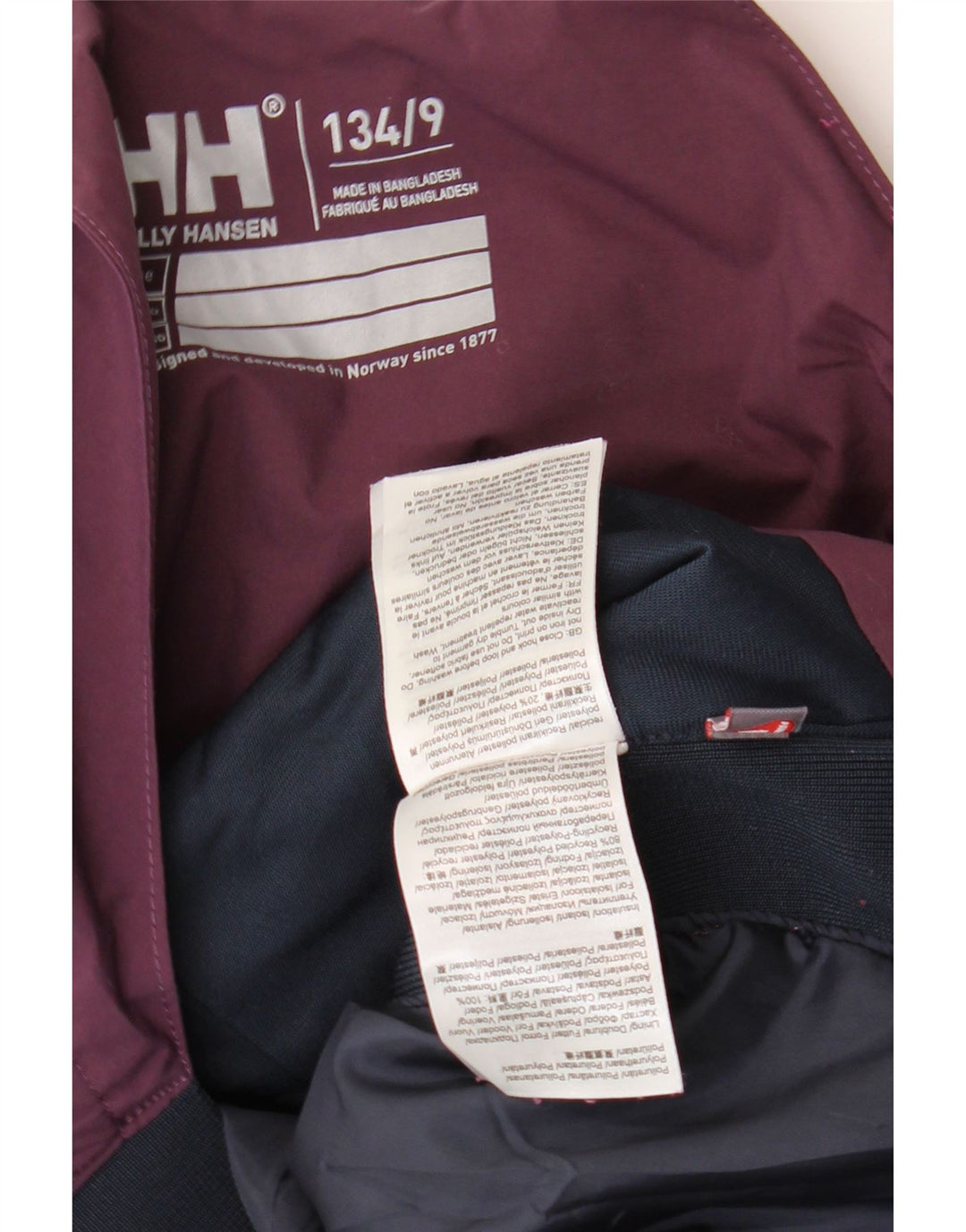 Лыжные брюки Helly Hansen для девочек 8–9 лет, фиолетовые, полиэстер с цветными блоками