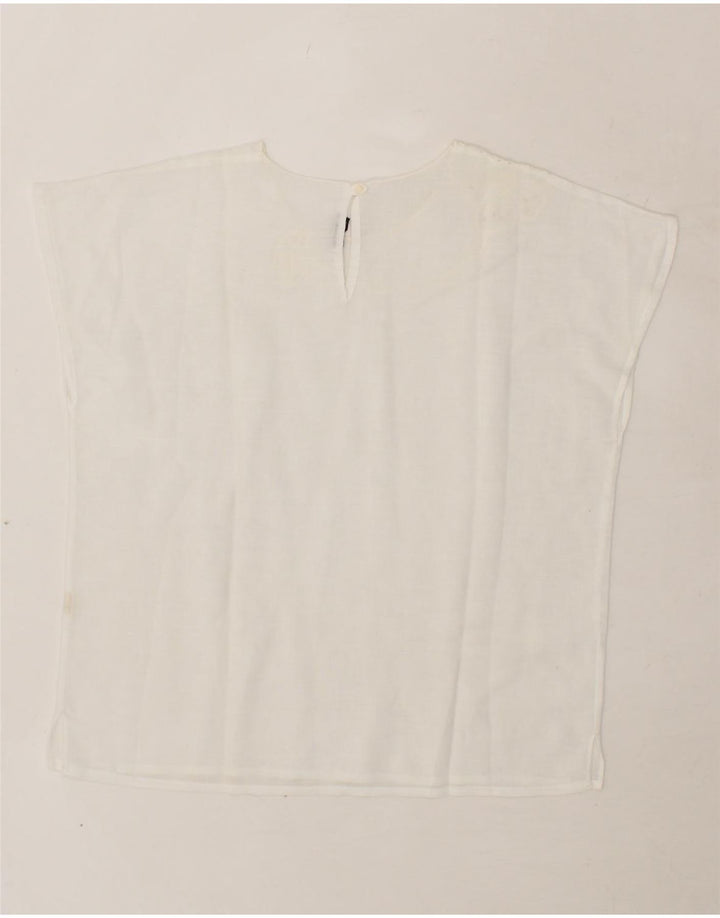 DIVINA Womens Blouse Top IT 46 Large White Cotton Vintage Divina and Second-Hand Divina from Messina Hembry 