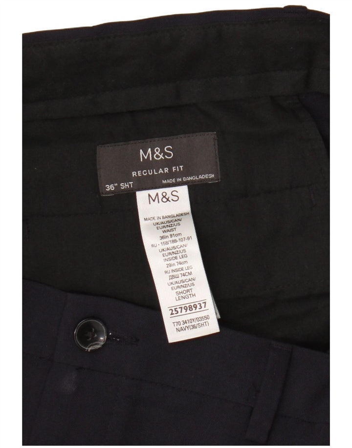 Мужские брюки чиносы Marks & Spencer W36 L29 темно-синие, полиэстер стандартного кроя