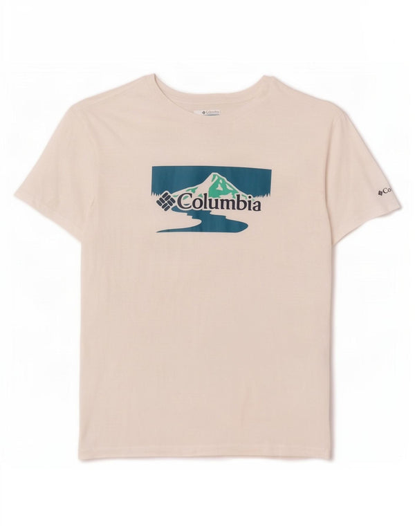 Мужская футболка Columbia с графическим рисунком, маленький белый хлопок