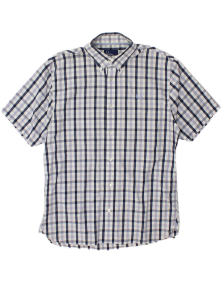 Мужская рубашка с коротким рукавом Fred Perry, большая разноцветная клетка, хлопок