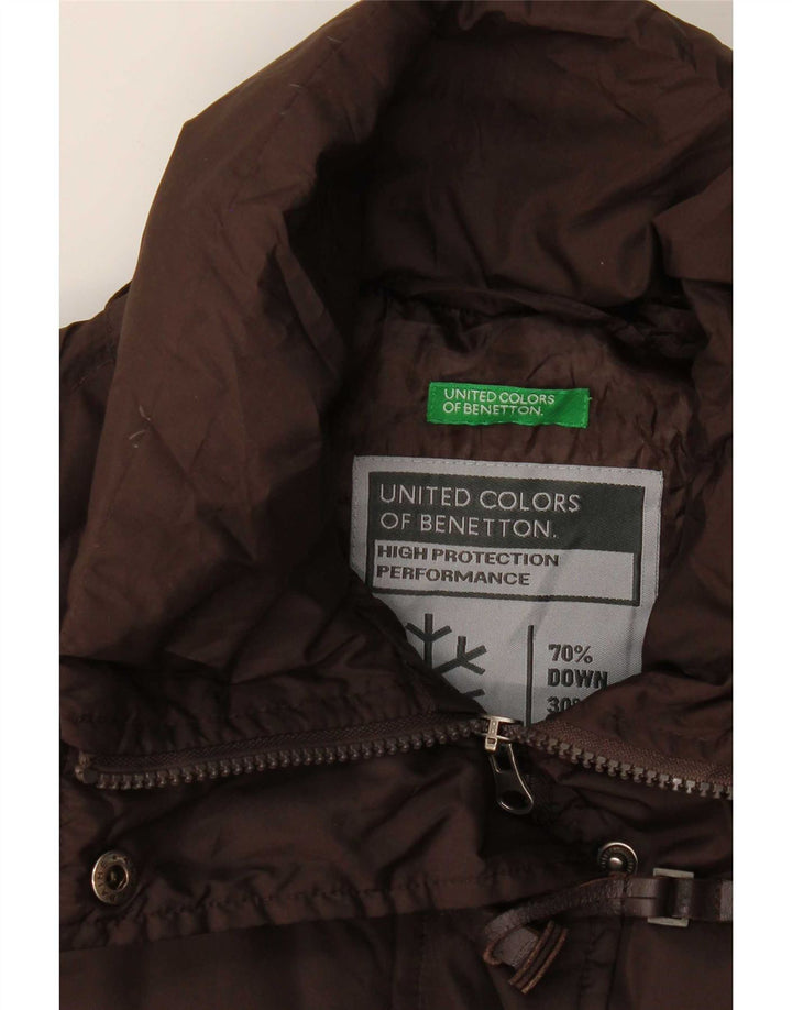 Женское стеганое пальто Benetton UK 14, средний коричневый