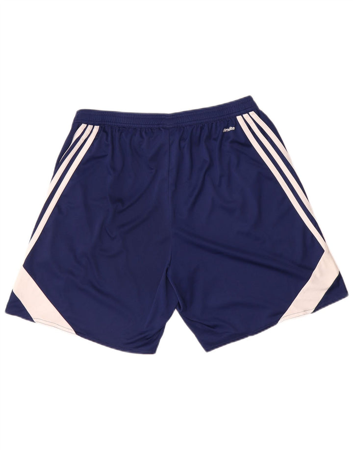 Мужские спортивные шорты Adidas Climalite, большие темно-синие, полиэстер с цветными блоками