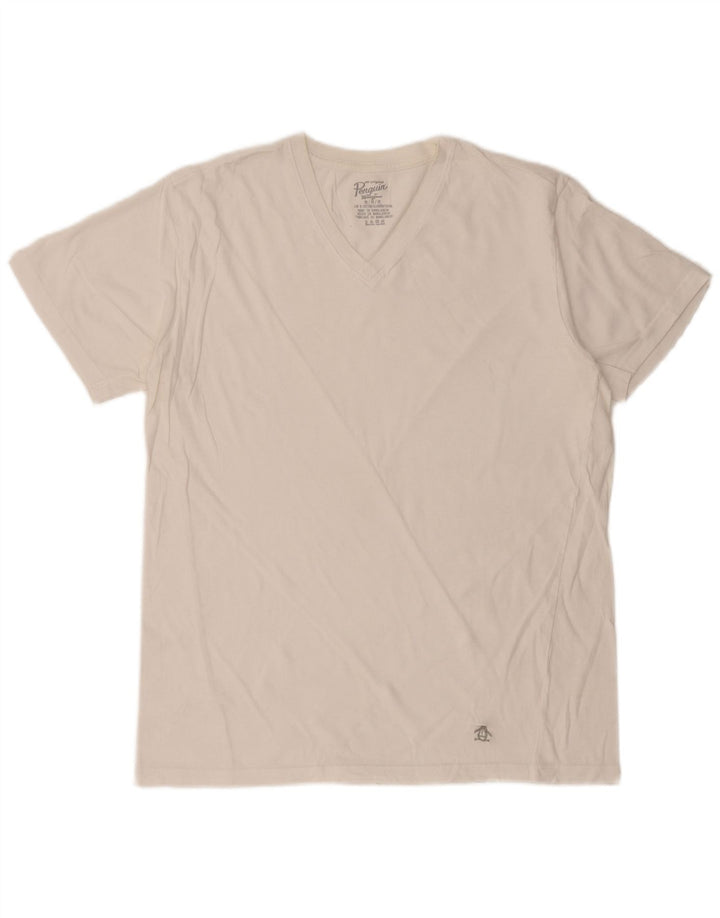 Женская футболка PENGUIN Top UK 14, средний белый хлопок, белый цвет