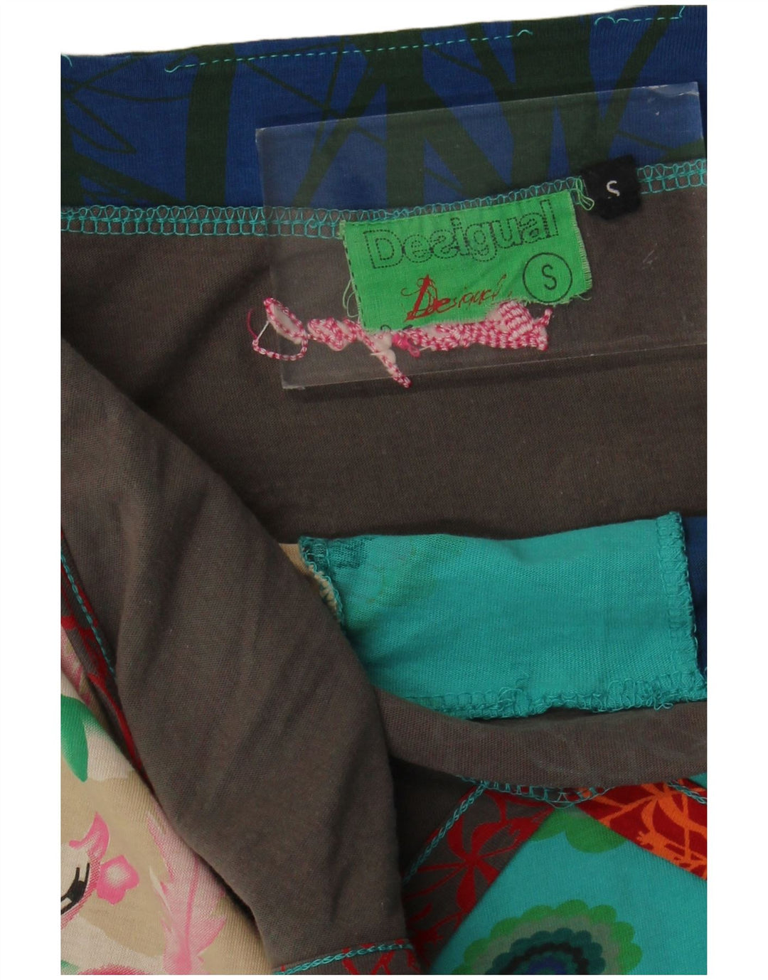 Женское платье с лямкой на бретельках Desigual, Великобритания, 8, маленькое, разноцветное, с цветочным принтом