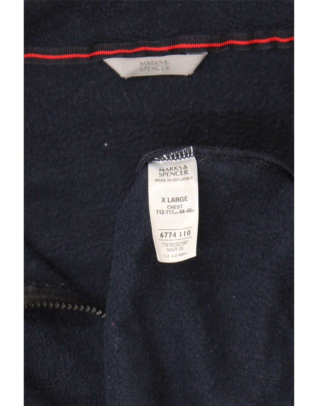 Мужская флисовая куртка Marks & Spencer UK 42 XL темно-синяя, полиэстер