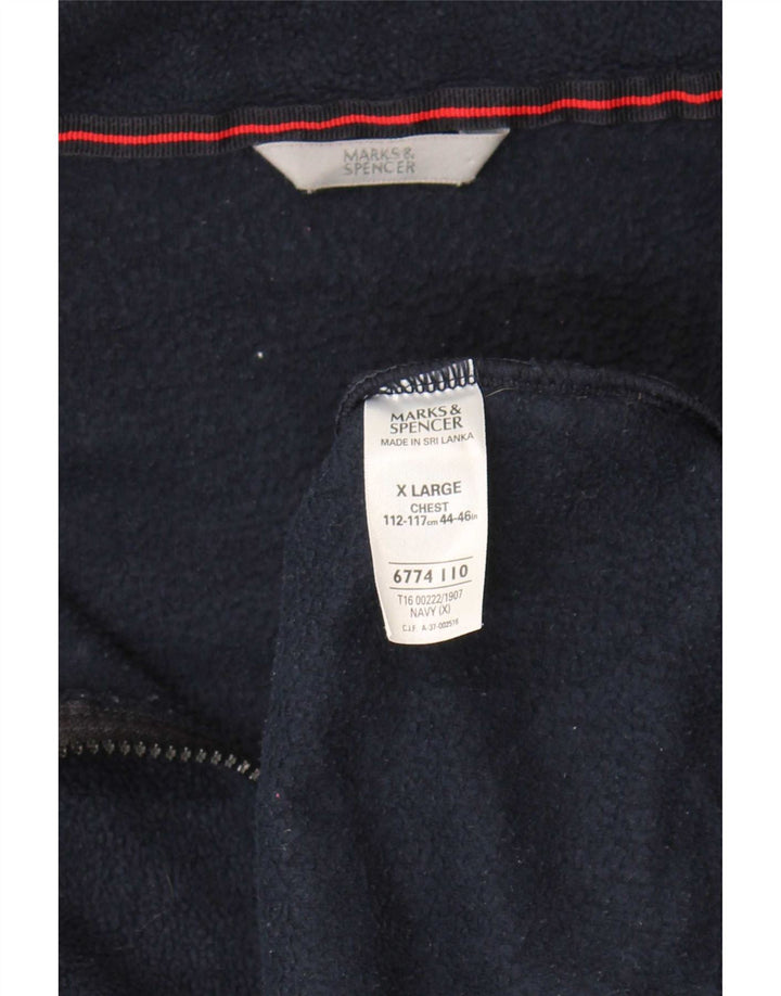 Мужская флисовая куртка Marks & Spencer UK 42 XL темно-синяя, полиэстер