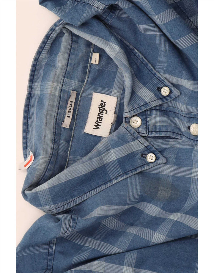 Мужская рубашка стандартного кроя Wrangler XL, синяя клетка, хлопок