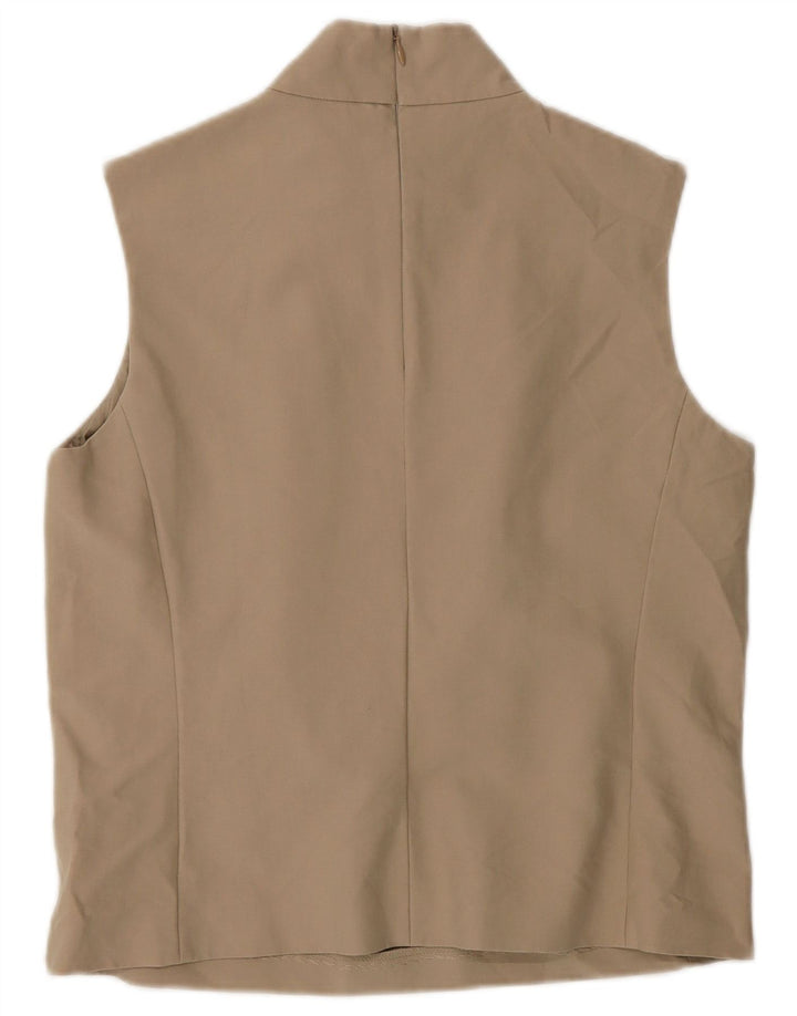 Женская блузка без рукавов Max Mara Top UK 10, маленький размер, бежевый хлопок