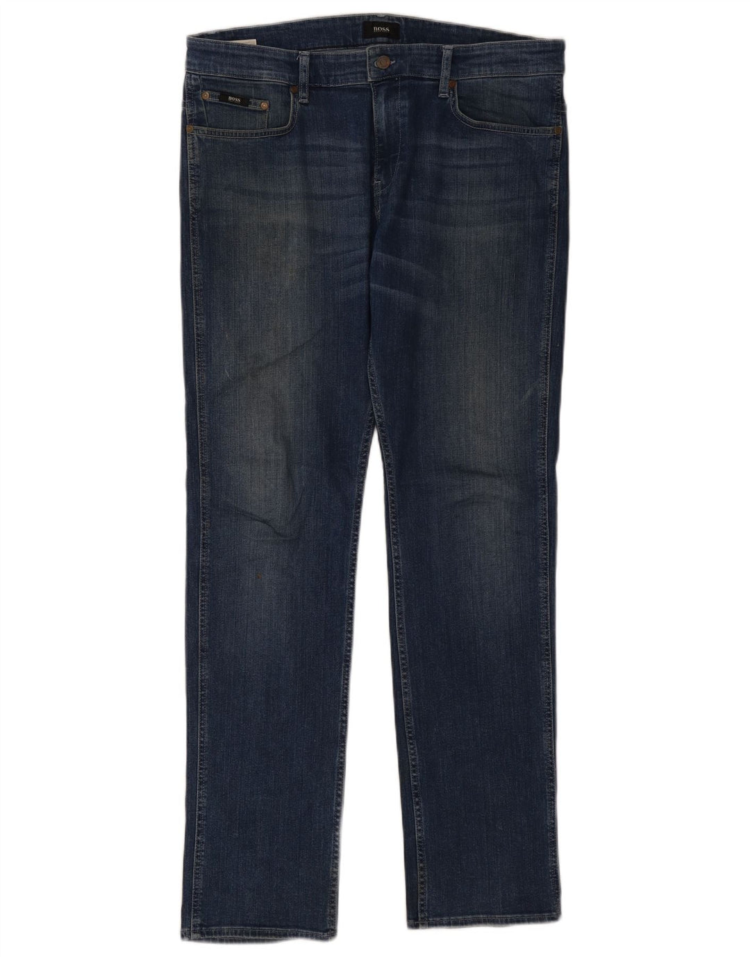Мужские узкие джинсы Hugo Boss W34 L32 синие, хлопок