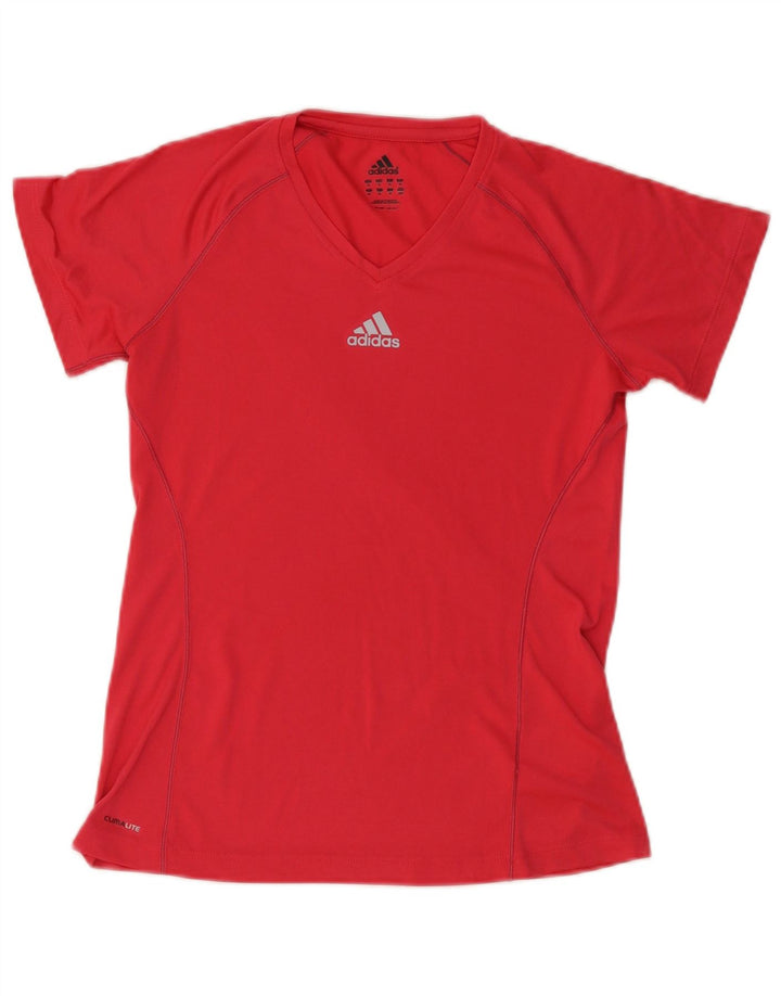 Женская футболка ADIDAS Climalite Top UK 14, средний красный полиэстер