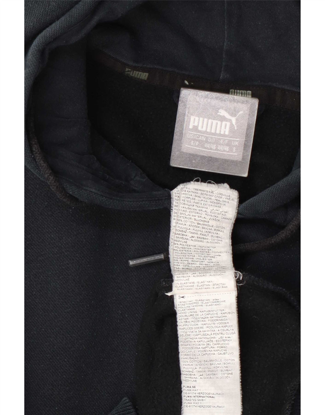 Мужской свитер с капюшоном на молнии Puma, маленький темно-синий, хлопковый