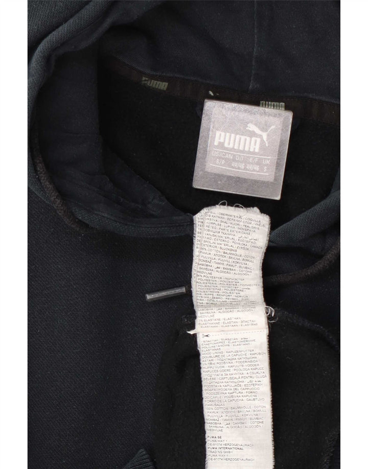 Мужской свитер с капюшоном на молнии Puma, маленький темно-синий, хлопковый