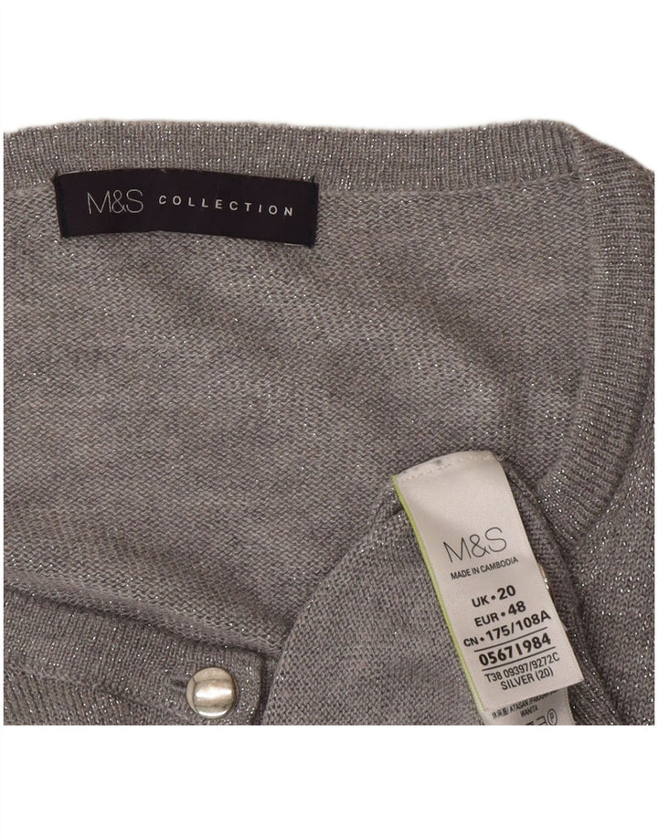 Женский кардиган Marks & Spencer UK 20 2XL Серый полиамид