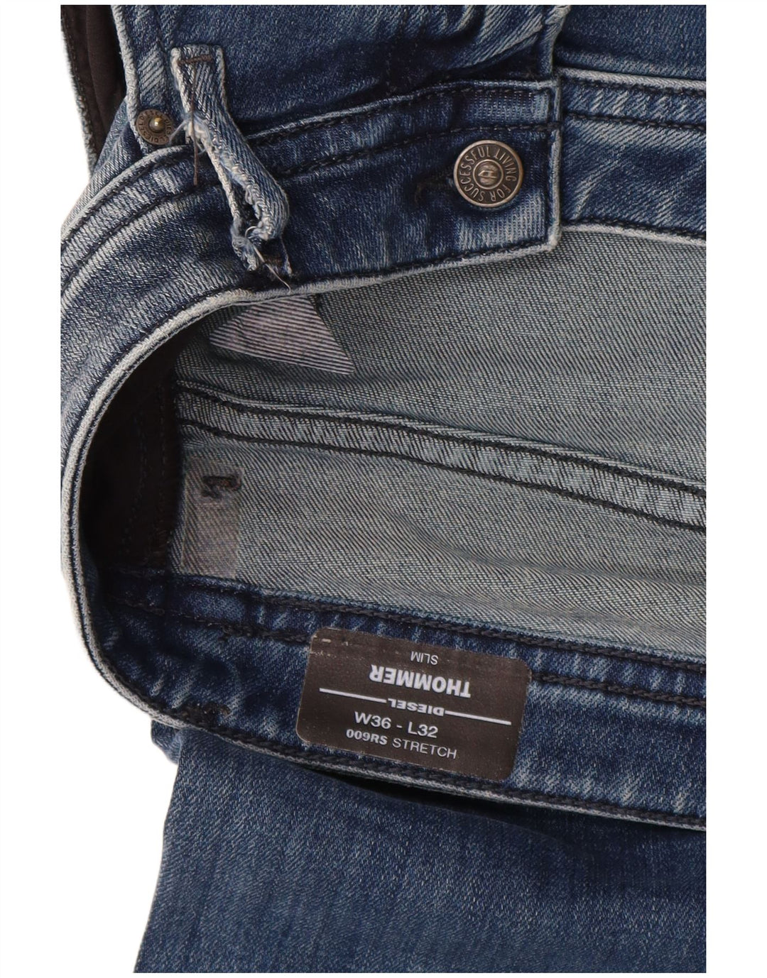 Мужские зауженные джинсы Diesel Thommer W36 L32, синий хлопок