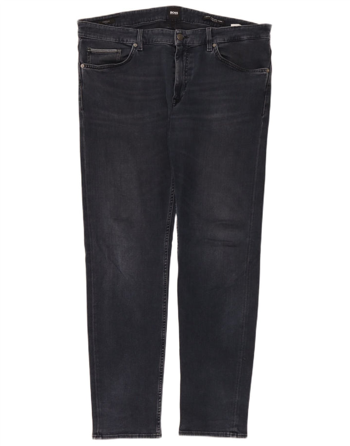 Мужские узкие джинсы Hugo Boss W38 L34 синие, хлопок