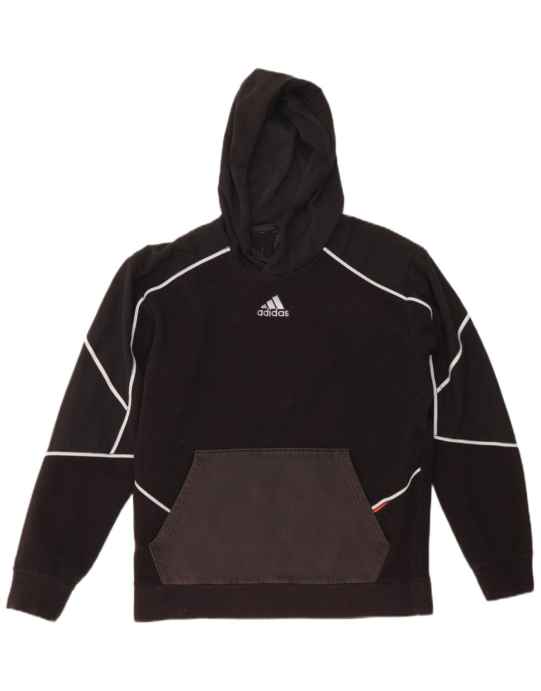 Мужской флисовый джемпер ADIDAS с капюшоном, маленький, черный, полиэстер