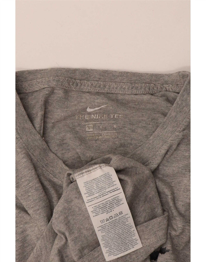 Мужская футболка с рисунком Nike, большой серый хлопок