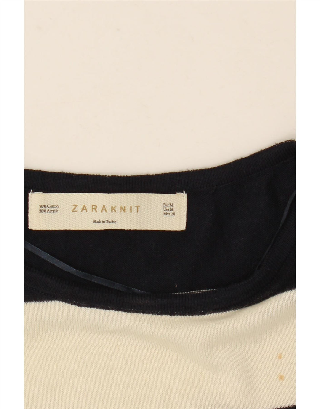 Женская блузка оверсайз с рукавом 1/2 Zara UK 12, средний размер, белая полоска