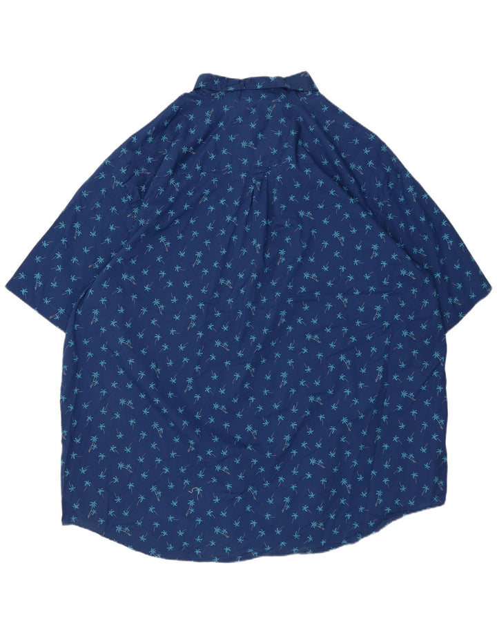 IZOD Мужская рубашка с коротким рукавом 3XL, синяя, хлопок с цветочным принтом