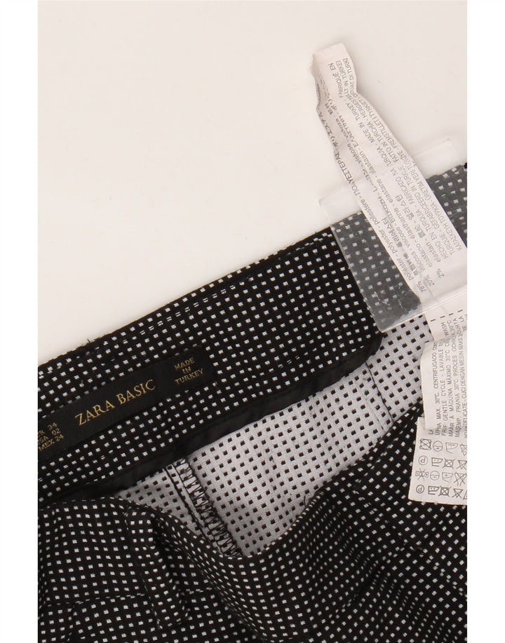 Женские базовые зауженные брюки-чиносы Zara EU 34 2XS W24 L27, черные в клетку