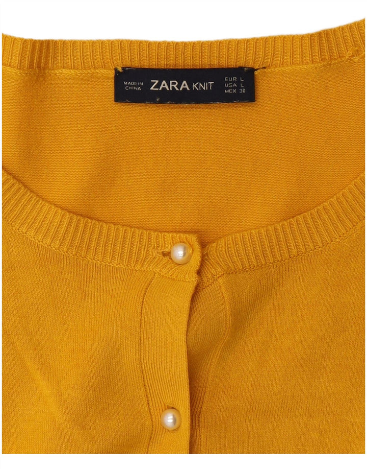 Женский кардиган Zara UK 14, большой желтый цвет