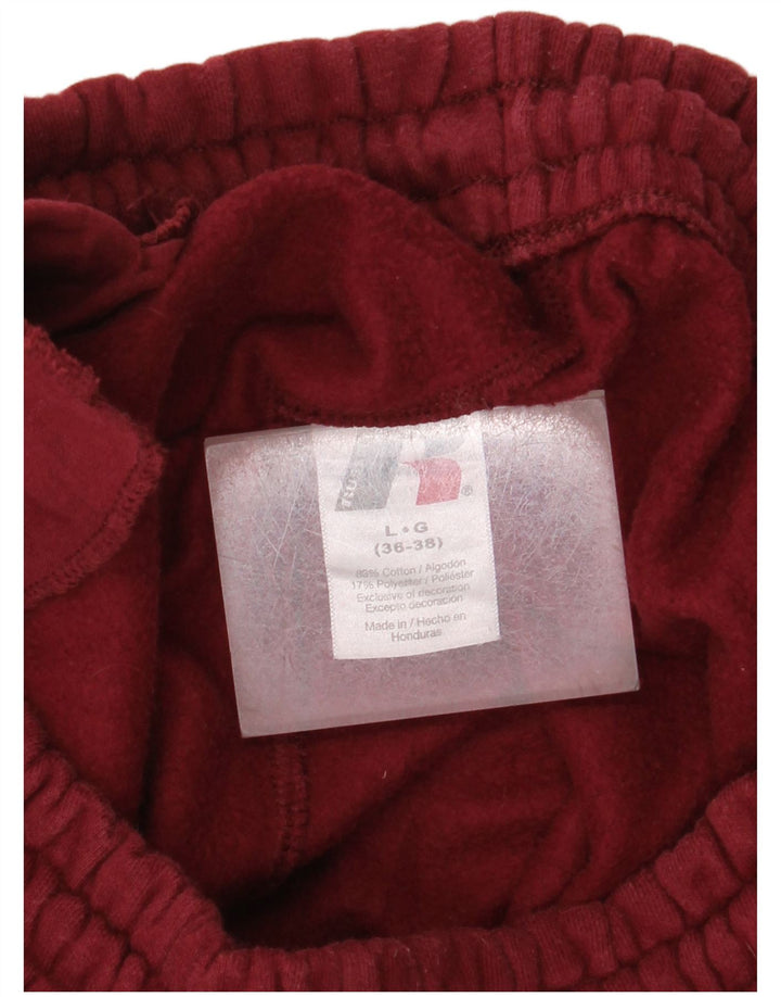 Мужские спортивные брюки RUSSELL ATHLETIC, большие темно-бордовые хлопковые брюки