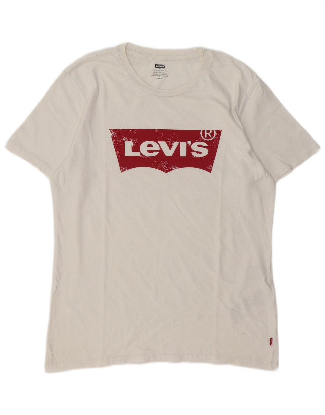 Мужская футболка с рисунком LEVI'S, маленький белый хлопок