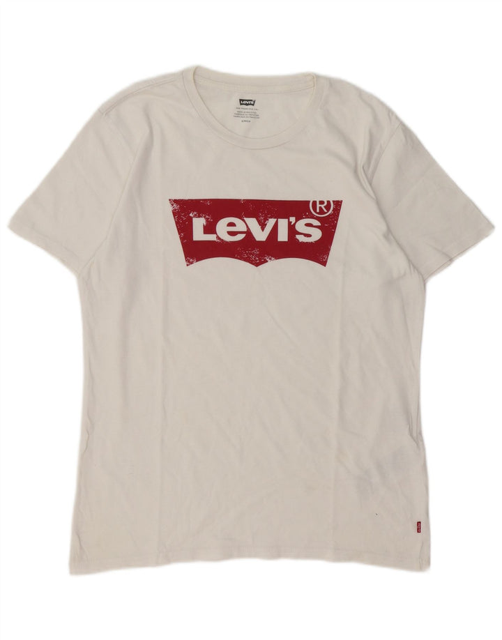 Мужская футболка с рисунком LEVI'S, маленький белый хлопок