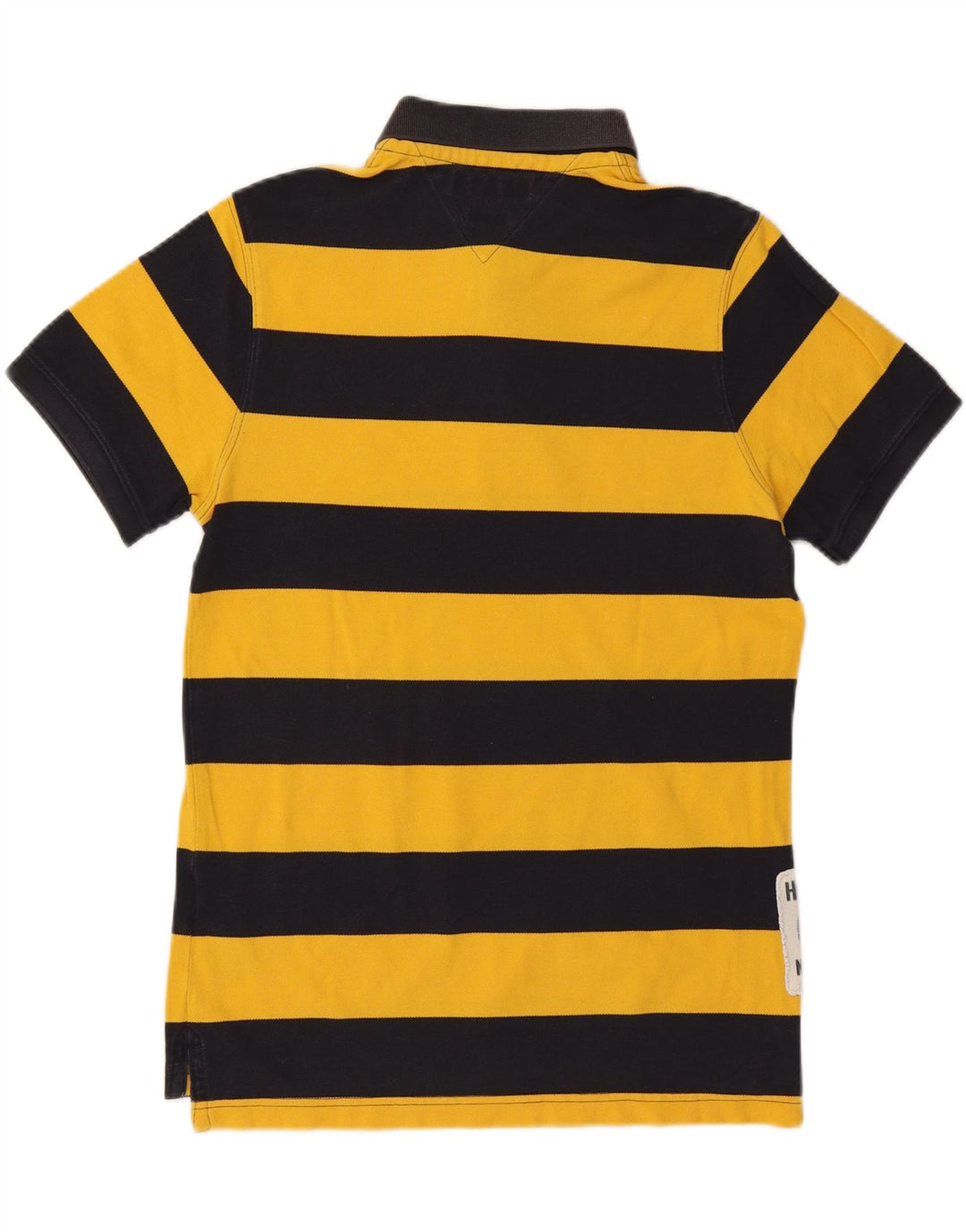 TOMMY HILFIGER Мужская приталенная рубашка-поло из хлопка в большую желтую полоску