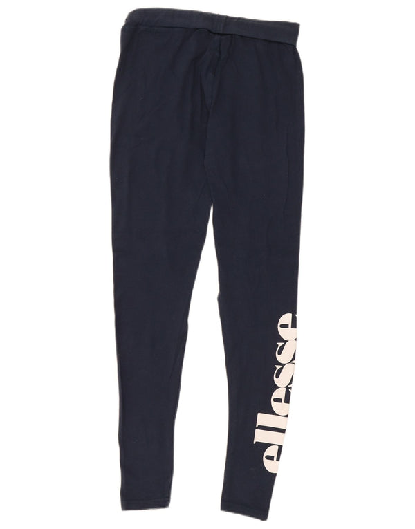 Женские леггинсы с рисунком Ellesse UK 10, маленькие, темно-синие, хлопок
