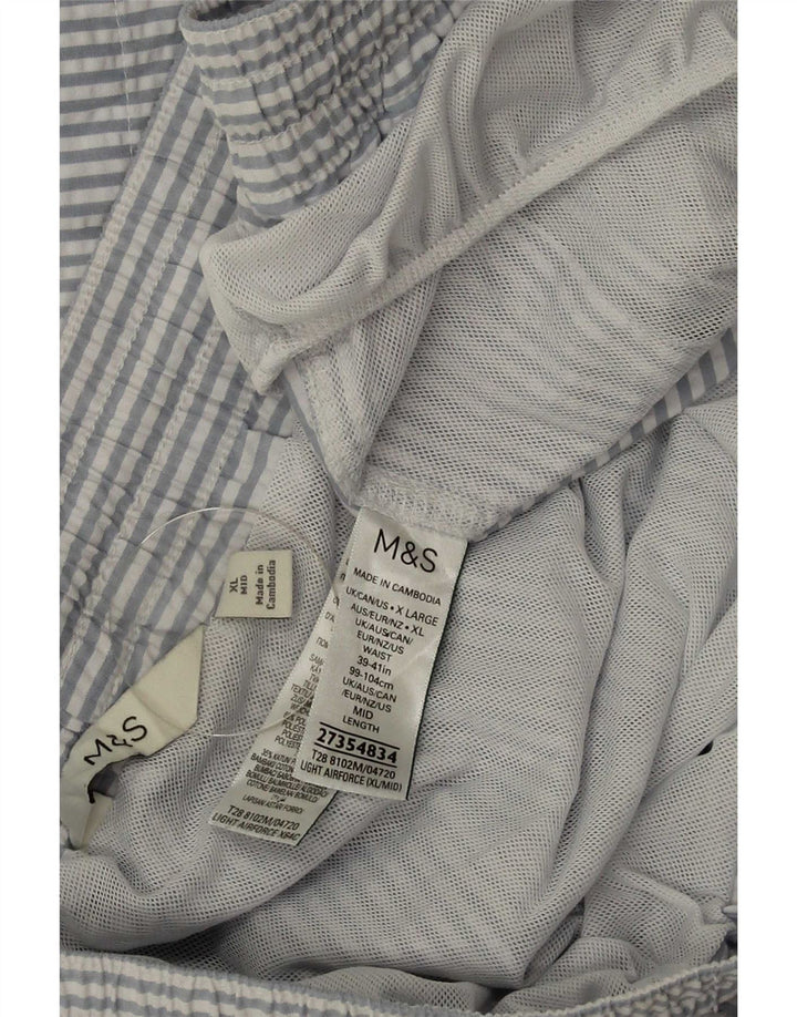 Мужские шорты для плавания Marks & Spencer XL, синий полиэстер в тонкую полоску