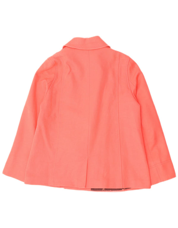 Cath Kidston Womens Double Breasted Pea Coat UK 14 Large Pink Cotton