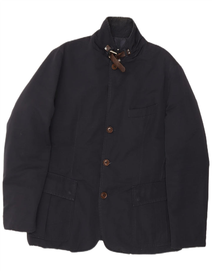 Moncler Мужская стеганая куртка Размер 4 XL Темно-синий полиэстер