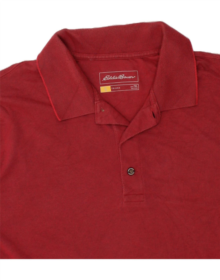EDDIE BAUER Mens Tall Polo Shirt XL Red Cotton Vintage Eddie Bauer and Second-Hand Eddie Bauer from Messina Hembry 