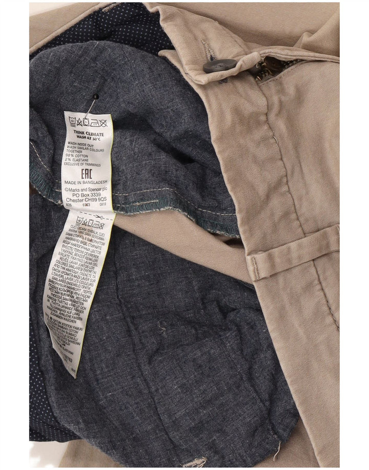Мужские узкие брюки-чиносы Marks & Spencer W32 L29 серые, хлопковые