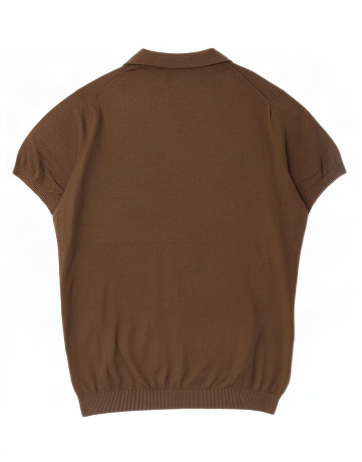 Мужская рубашка-поло Massimo Dutti из хлопка среднего цвета хаки