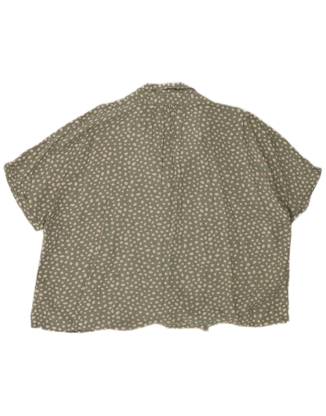 Женская блузка-рубашка с завязками спереди FAT FACE, Великобритания, 20, 2XL, зеленая в крапинку