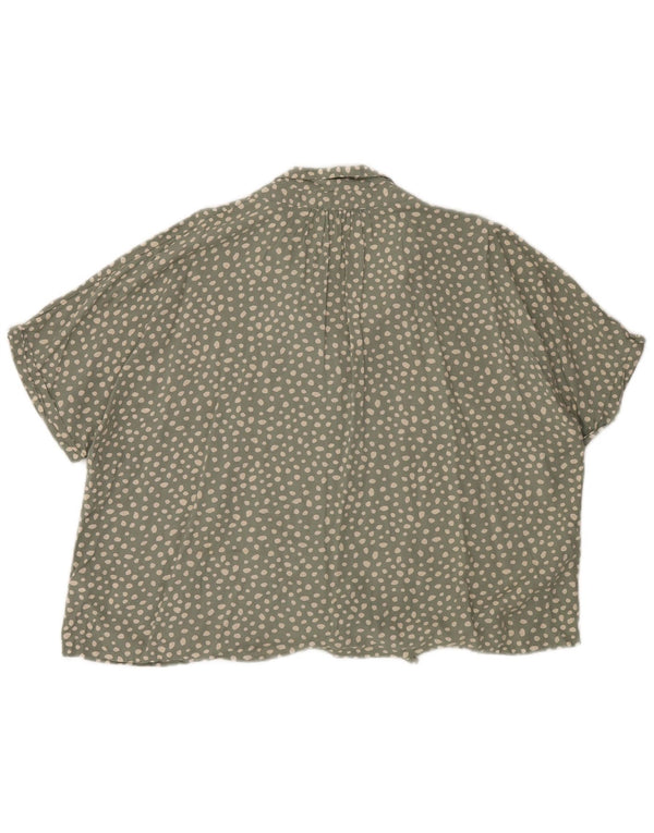 Женская блузка-рубашка с завязками спереди FAT FACE, Великобритания, 20, 2XL, зеленая в крапинку