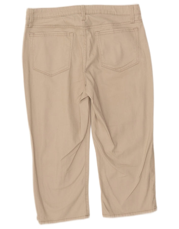 LEE Womens Riders Mid Rise Capri Trousers US 10 Large W32 L18 Beige Cotton