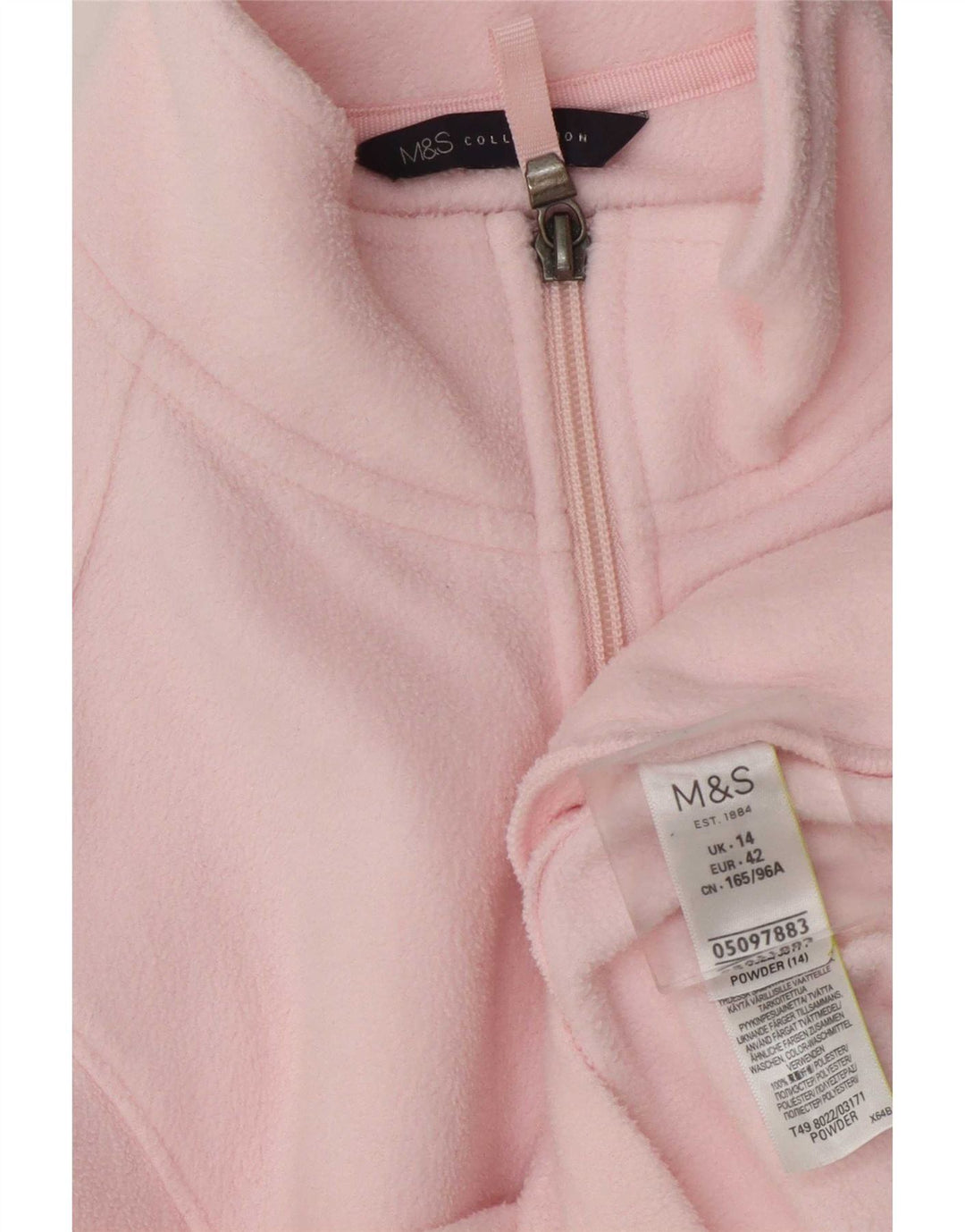 Женская флисовая куртка Marks & Spencer UK 14, большой розовый полиэстер